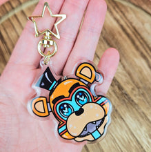 Load image into Gallery viewer, 80's Glam Bear Acrylic Keychain