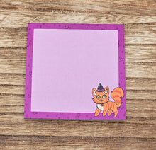 Load image into Gallery viewer, Pumpkin Witchy Kitty Sticky Notepad