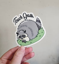Load image into Gallery viewer, Touch Grass Chunky Raccoon Sticker