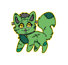 Load image into Gallery viewer, Frankenstein Kitty Sticker