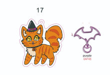Load image into Gallery viewer, Pumpkin Witchy Kitty Acrylic Keychain