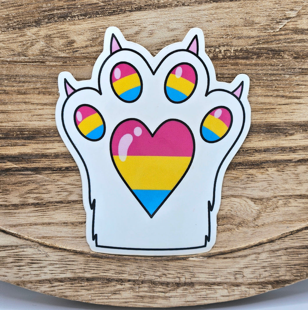 Pansexual Pride Paw Sticker