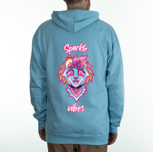 Load image into Gallery viewer, Sparkle Dog Vibes Blue Furry Hoodie *PRE ORDER*
