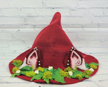 Load image into Gallery viewer, Cottagecore Mushroom Shiba Inu Witch Hat
